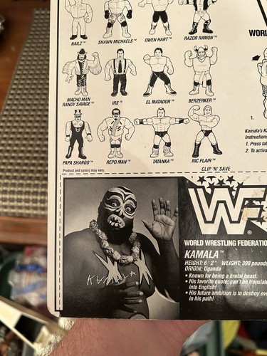 Kamala HASBRO 1993 yellow back WWF FIGURE MOC Good Shape - Picture 19 of 19