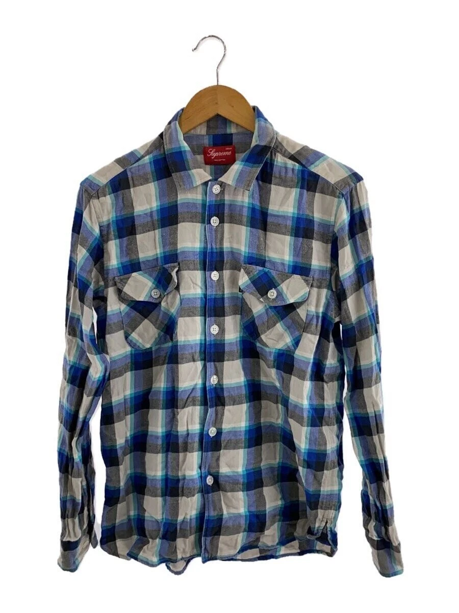 Chemise Supreme manches longues/M/coton/bleu/à carreaux
