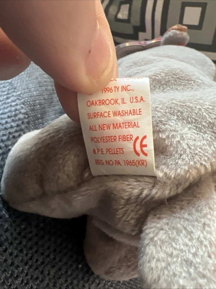 Ty Beanie 婴儿 Spike The Rhinoceros 挂牌 — 第 4/4 张图片