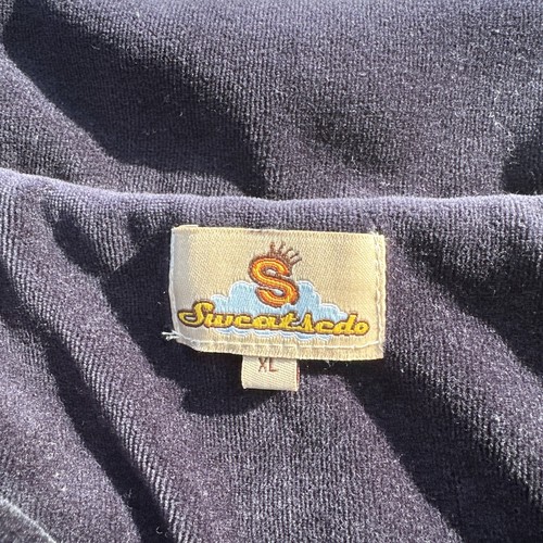 Sweatsedo Track Jacket Mens XL Blue Velour Full Zip Sopranos Jersey Shore Y2K - Picture 10 of 15