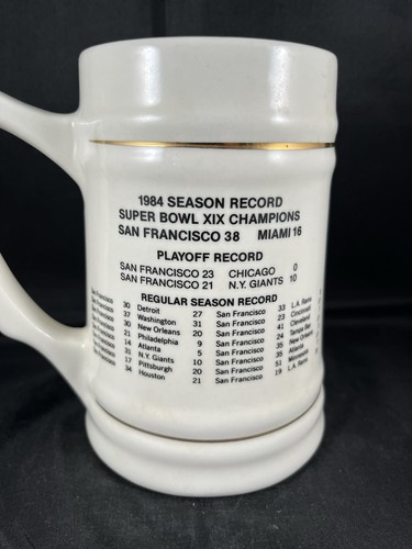San Francisco 49ers 1985 Super Bowl XIX Champions Vintage Ceramic Beer Stein Mug - Picture 5 of 12
