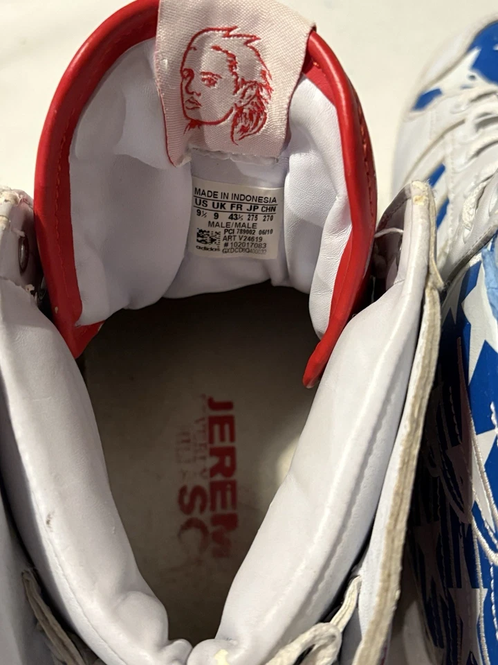 adidas Jeremy Scott Baskets montantes homme G61044 blanc rouge bleu EU 43 1/3 - Photo 2/3