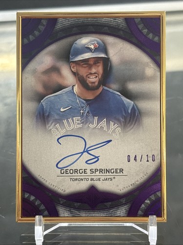 Topps Trascendent Gold Framed 2022 George Springer automático/10 #TCA-GS PÚRPURA - Imagen 1 de 2