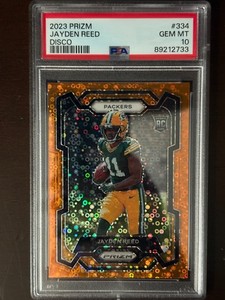 2023 Panini Prizm - Rookies Jayden Reed #334 Disco Prizm (RC) PSA Graded 10
