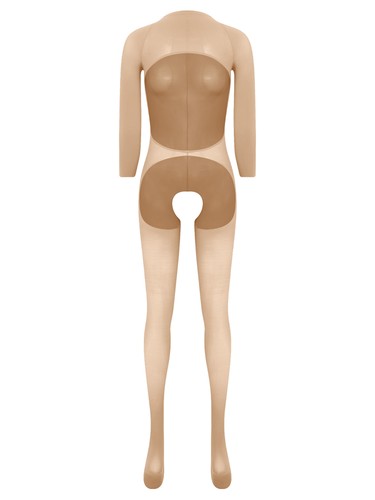 Damen Body Erwachsene Einteiler offener Schritt Bodystockings hochelastisch sexy - Bild 25 von 63