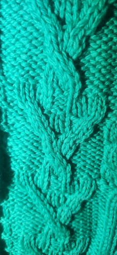 Aran Crafts Womens Green Merino Wool Cable Knit Button-Up Cardigan Sweater NWOT' - Picture 7 of 10