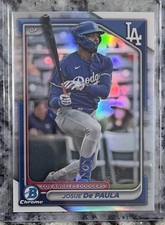 Josue De Paula 2024 Bowman Draft Chrome #BDC-47 Refractor (RC) Dodgers prospect