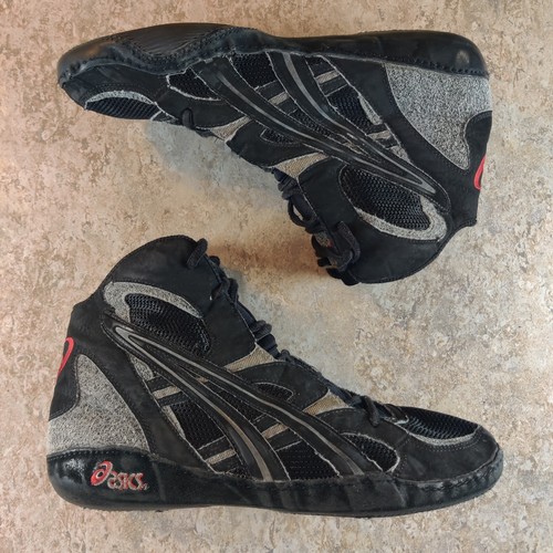 Asics Wrestling Shoes Gutches Red x Grey x Black Men's Size 10.5 * Rough Shape * - Bild 2 von 11