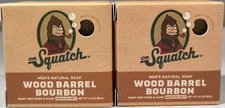 (2 PACK) Dr.Squatch Soap Wood Barrel Bourbon Medium Grit, 2.3 oz.