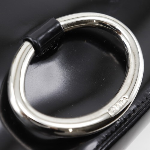 PRADA One Belt Shoulder Bag black Patent leather Women - 第 10/12 張圖片