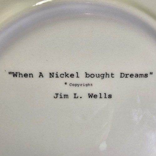 VINTAGE Jim L. Wells 1015 Jukebox Plate "When A Nickle Bought Dreams" - Picture 6 of 6