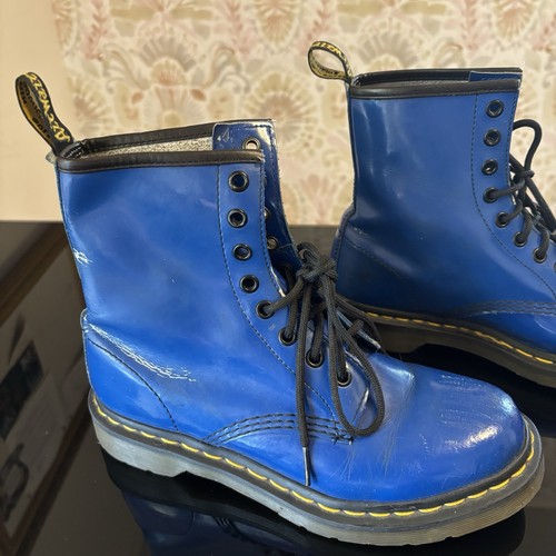 Dr. Martens Damen Schnürstiefel royal kobaltblau Lackleder US 7 siehe Gebrauchsspuren - Bild 4 von 8