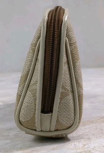 Coach Signature CC Light Khaki Pink Double Stripe Cosmetic Pouch Makeup Bag - Bild 9 von 10