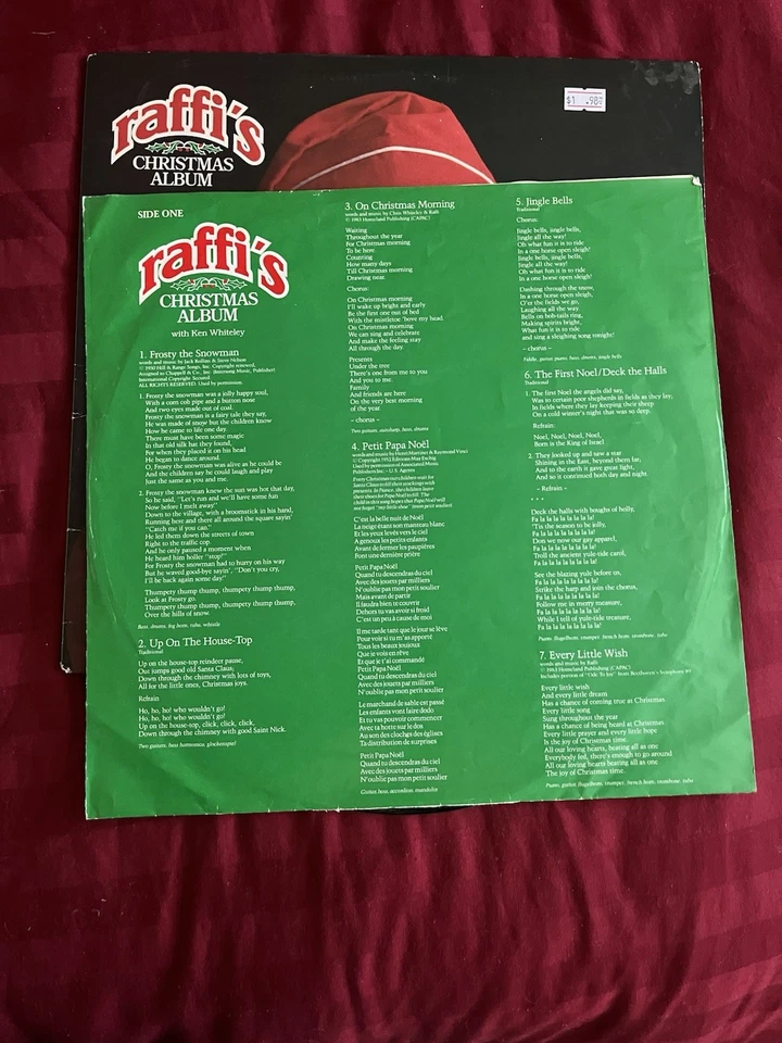 Raffi's Christmas Album- Vinyl Album LP -1983- VG+ - Image 4 of 4