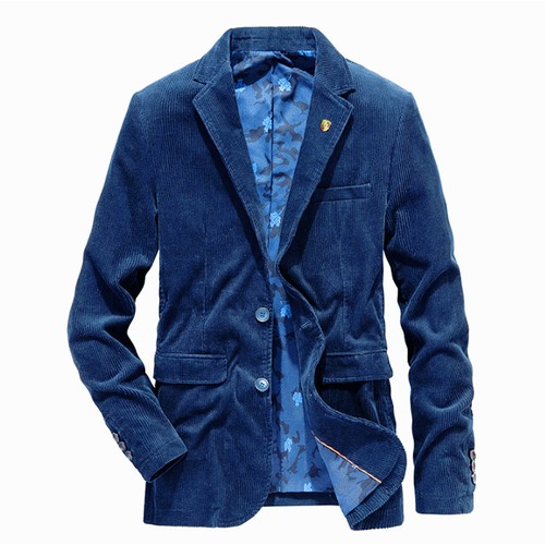 Men's Suit Corduroy Jacket Autumn Warm Daily Party Attend Events - Picture 11 of 11