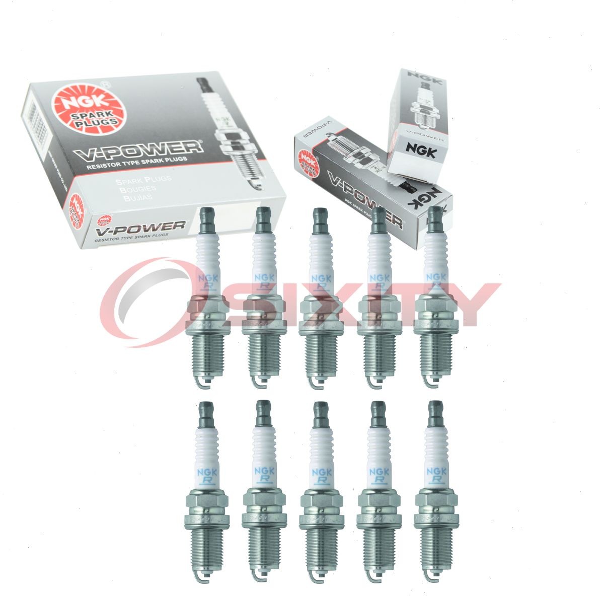 10 pc NGK 7938 BKR5E V-Power Spark Plugs for XC92YC XC12YC TY26709 RC14YC tg