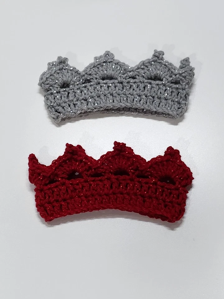 Diadema corona tiara crochet bebé niño niña foto utilería hecha a mano  Foto 2 de 2
