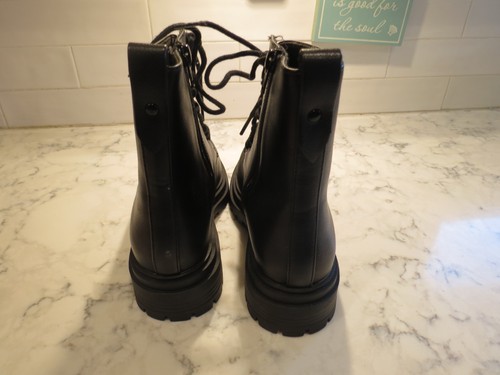 Universal thread women's black military ankle combat boots chunky heel 7.5 Goth - Picture 5 of 6