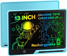 13 Inch LCD Writing Tablet for Kids, Rechargeable Erasable Doodle Board Colorful