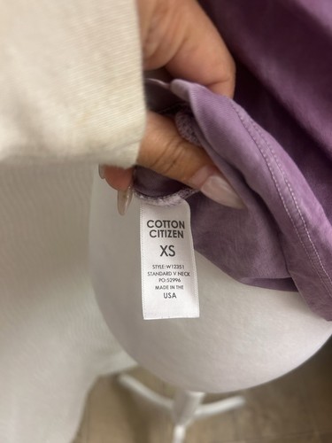 Cotton Citizen Lavender Purple T Shirt Size XS Basic V Neck NWT Soft Tee Antique - Picture 9 of 12