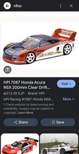 Rare Vintage HPI 7087 Acura NSX Body 200mm 1/10 touring drift