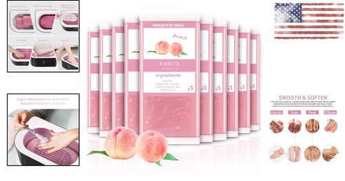 10 Pack Peach Scented Paraffin Wax Refills - 4.4lbs for Paraffin Bath Therapy - Imagen 2 de 8