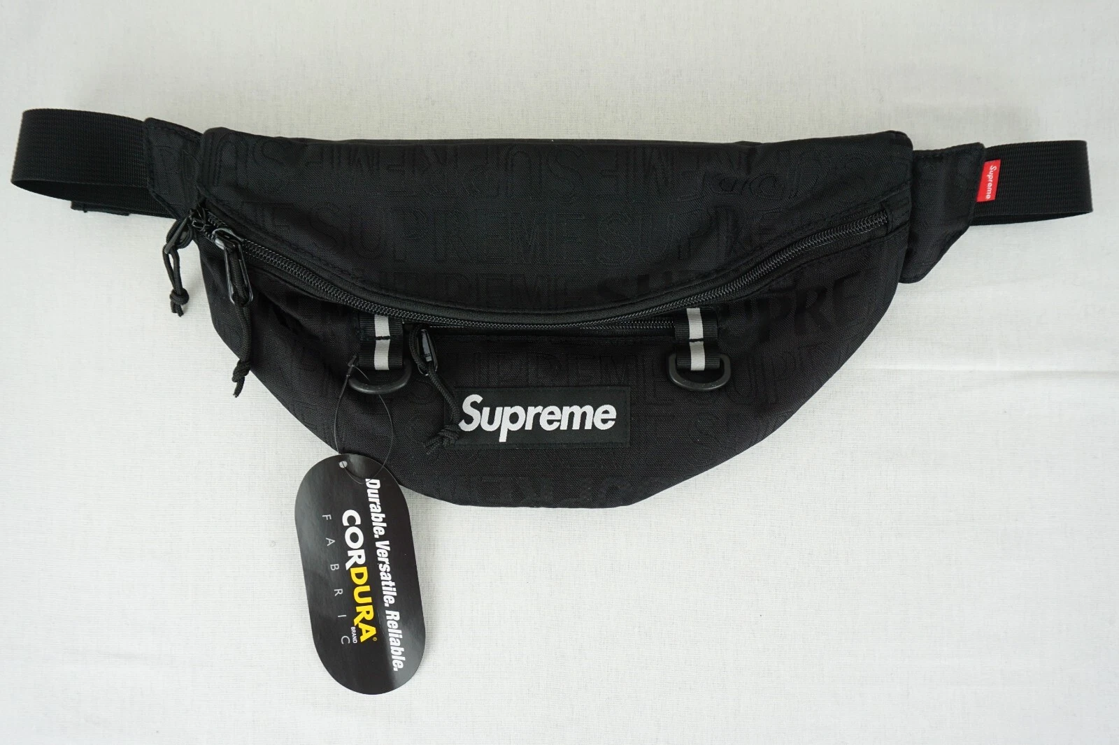 Sac taille noir Supreme SS19 Cordura nylon motif jacquard