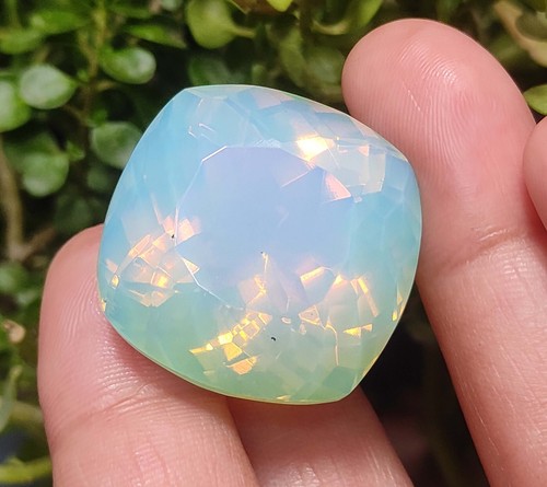 76.80 Ct Natural Green Opal Cushion Welo Australian Untreated Certified Gemstone - Picture 6 of 11