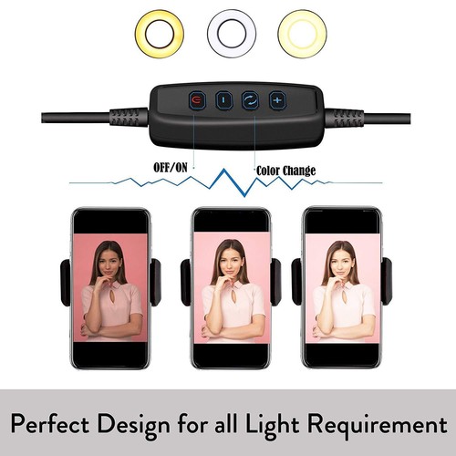 Selfie Ring LED Light with Cell Phone Holder Stand for Live Stream & Makeup Flex - Picture 2 of 9