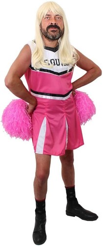 FUNNY STAG DO COSTUME MENS CHEERLEADER OUTFIT NOVELTY DRESS CHEER UNIFORM - Picture 2 of 8