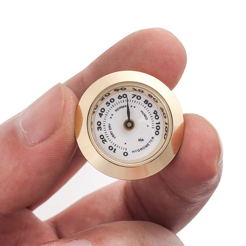 Digital Cigar Humidor Hygrometer Thermometer Temperature Round Black Gauge New - Picture 7 of 9