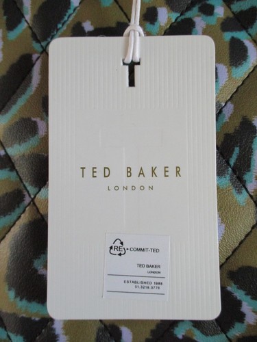 Ted Baker Quiltoe olive blue black leopard print quilted bag backpack nwt new - Picture 5 of 8