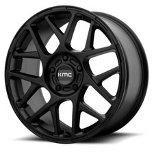 17x8 +38 KMC KM708 Bully 5x110 Satin Black Wheels (Set of 4)