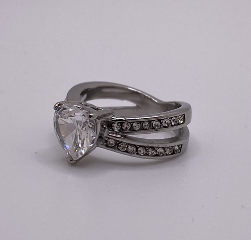 Anillo solitario de zafiro blanco talla 5 - Imagen 2 de 24