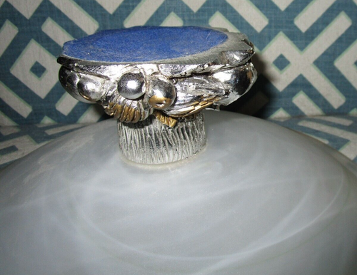 LARGE 11" MURANO VETRO ESEGUITO SECONDO FROST GLASS METAL PEDESTAL BOWL PLATTER - Picture 4 of 7