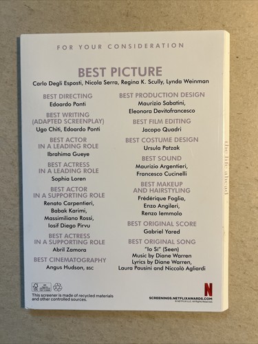 FYC “The Life Ahead” DVD Academy Awards Screener 2020 Netflix Sophia Loren FINE - Picture 4 of 14