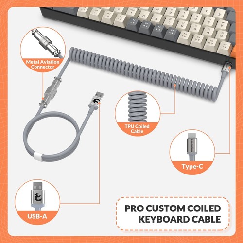 60% mini teclado mecánico para juegos con cable RGB retroiluminado con conjunto de aviador USB C PC - Imagen 34 de 57