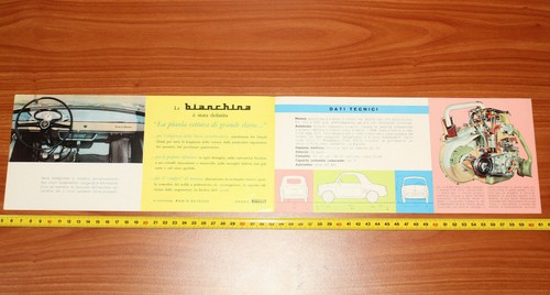 DEPLIANT ORIGINALE "FIAT 500 BIANCHINA SPORT COUPE" BOOKLET 50/60 YEARS - Picture 2 of 2
