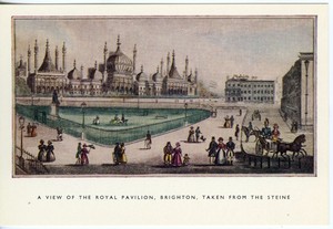 Postcard-Brighton-Royal-Pavilion-from-1830-Drawing-Ex-Cond-Uncirculated
