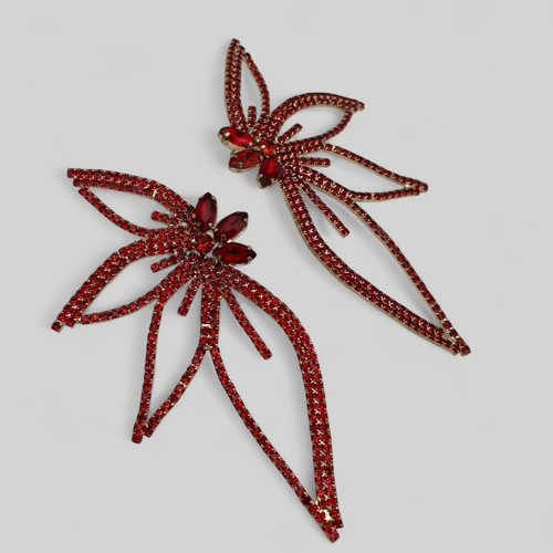 Elegant Crystal Flower Statement Earrings Lightweight Glam Party Jewellery - Picture 11 of 25