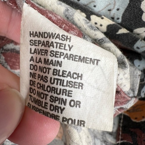 VTG Pepe Button Up Shirt Mens M Floral Rose Print Short Sleeve Brown Orange Y2K - Picture 5 of 5