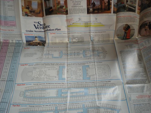 SEA VENTURE (Flagship) CRUCERO 1974 FOLLETO A BERMUDAS VINTAGE DESPLEGABLE - Imagen 10 de 10