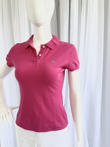 Lacoste Polo rosa Kurzarm Piqué Baumwolle Größe 38 (klein) - Bild 6 von 9