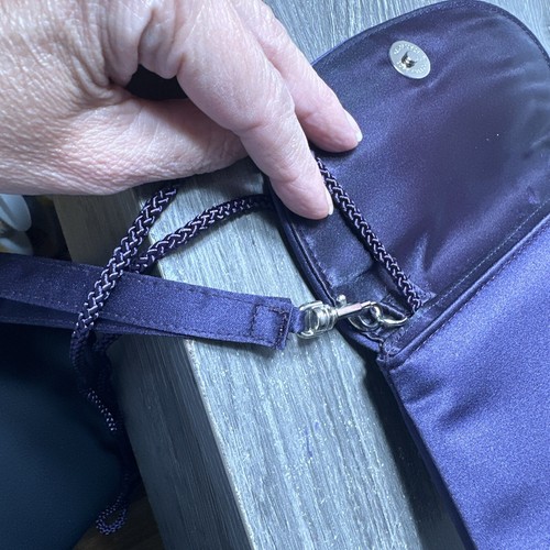 David’s Bridal Eggplant Deep Purple Wristlet Wallet Clutch Crossbody New W/Tags - Picture 20 of 20