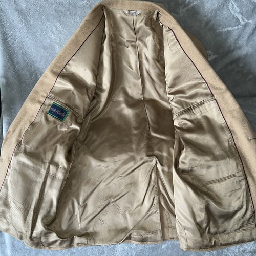 Vintage 70s Joseph Richards Mens 46R 100% Camel Hair USA Made Jacket Silk Lined - Bild 3 von 17