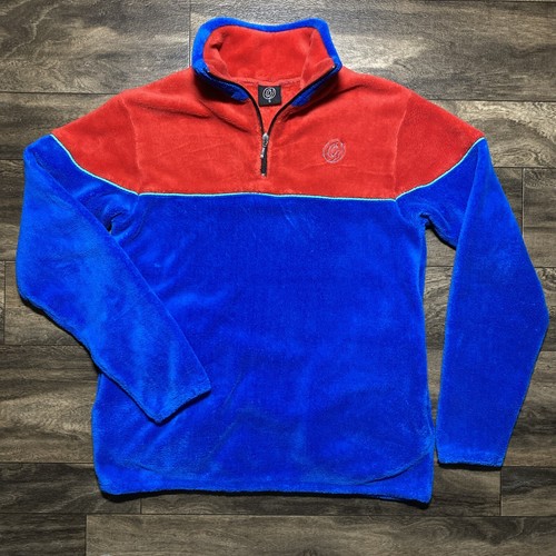 Odd Future Herren 1/4 Zip Pullover Sweatshirt rot blau Tyler the Creator SMALL