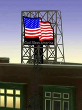 Miller Engineering ~ N or Z Scale ~ U.S. Flag Animated Rooftop Billboard 339095