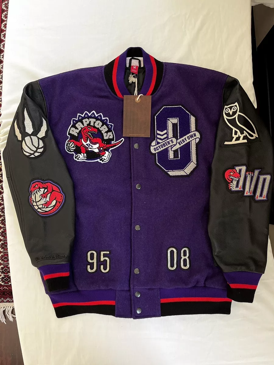 OVO Mitchell And Ness '95 Raptors Varsity Jacket Purple Men's - FW22 - GB