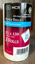 NCR Calculator Paper Rolls 2 1/4” X 130’ (57 mm X 40 m) 2 rolls NEW NIP