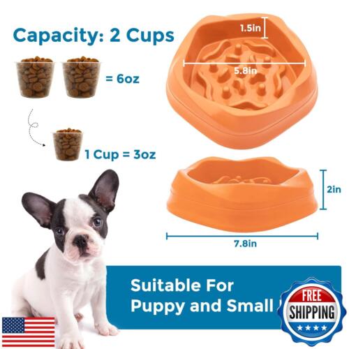 Vannon Slow Feeder Dog Bowls Non Slip Puppy Bowl Durable Dog Puzzle Feeder Do - Picture 2 of 5